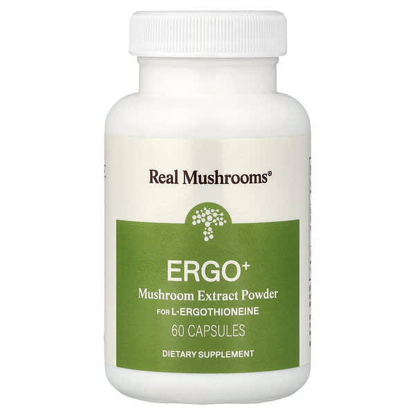 Real Mushrooms, ERGO + L-Ergothioneine, 60 Capsules