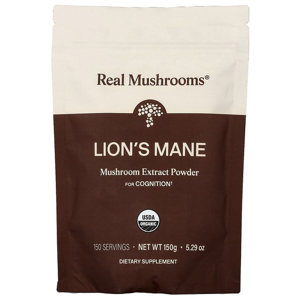 Real Mushrooms, Lion's Mane, Organic Mushroom Extract Powder, 5.29 oz (150 g)