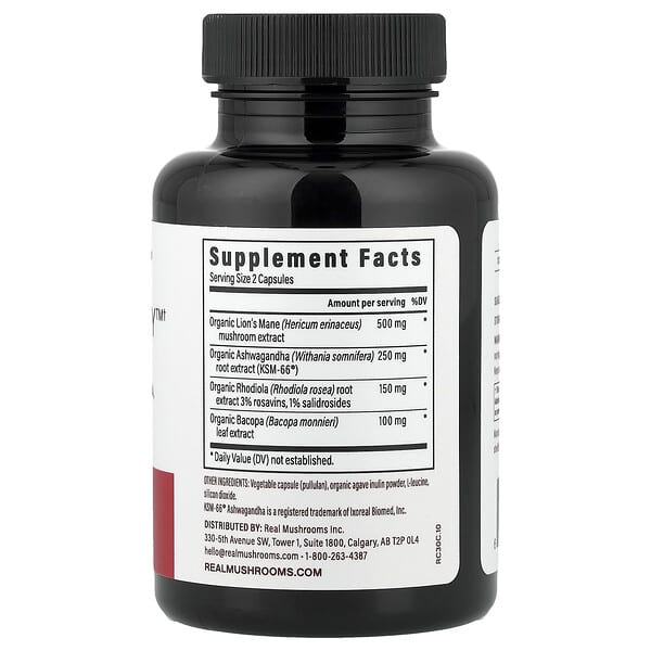 Alternative view of Real Mushrooms, RealClarity™, Mushrooms & Herbs, 60 Capsules