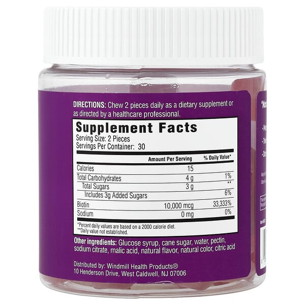 Alternative view of Rejuvicare, Biotin Gummies, Berry, 60 Gummies (5,000 mcg per Gummy)