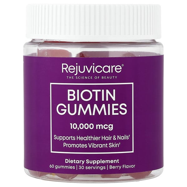Rejuvicare, Biotin Gummies, Berry, 60 Gummies (5,000 mcg per Gummy)