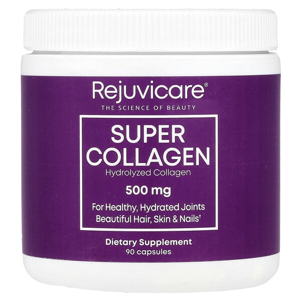 Rejuvicare, Super Collagen, 500 mg, 90 Capsules