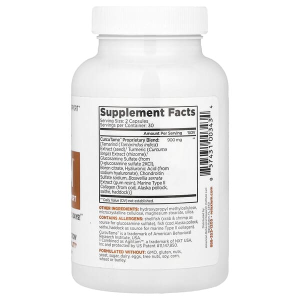 Alternative view of Relaxium, Flexium® With CurcuTame™, 60 Drug-Free Capsules