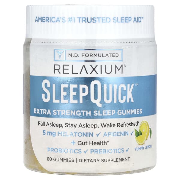Relaxium, SleepQuick™ Gummies, Yummy Lemon, 60 Gummies