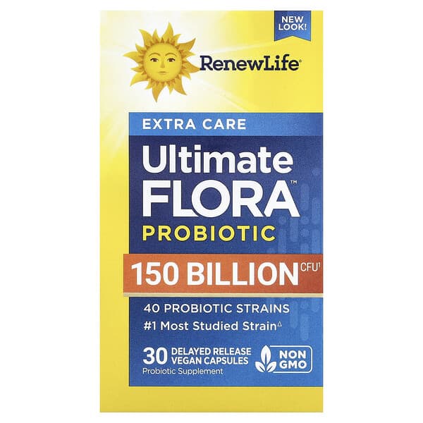 Renew Life, Extra Care, Ultimate Flora™ Probiotic, 30 Delayed Release Vegan Capsules