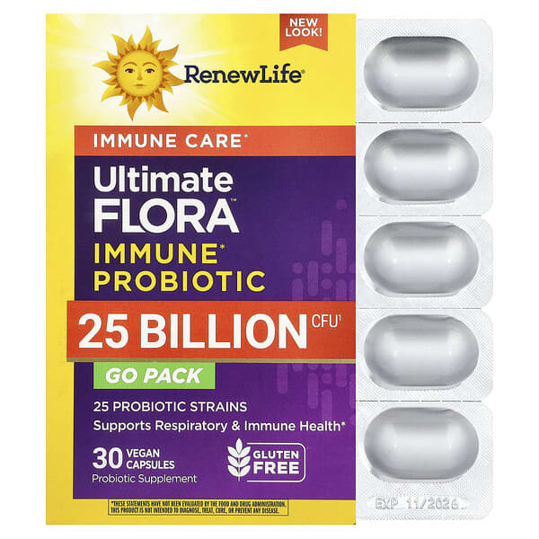 Renew Life, Ulitimate Flora™ Immune Care Probiotic, 30 Vegan Capsules