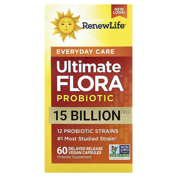 Renew Life, Ultimate Flora™, Everyday Care Probiotic, 60 Delayed Release Vegan Capsules