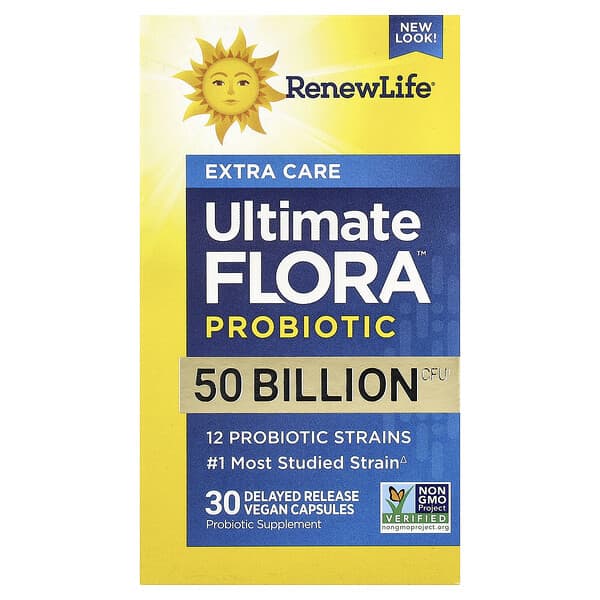 Renew Life, Ultimate Flora™ Probiotic, 50 Billion CFU, 30 Delayed Release Vegan Capsules