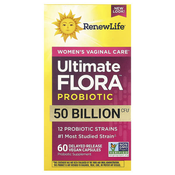 Renew Life, Ultimate Flora™ Probiotic, 50 Billion CFU, 60 Delayed Release Vegan Capsules