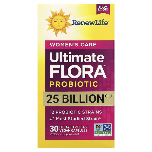 Renew Life, Women's Care, Ultimate Flora™ Probiotic, 25 Billion CFU, 30 Delayed Release Vegan Capsules