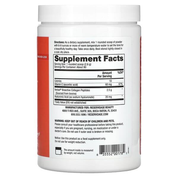 Alternative view of Reserveage Beauty, Collagen Replenish Powder, Unflavored, 8.25 oz (234 g)