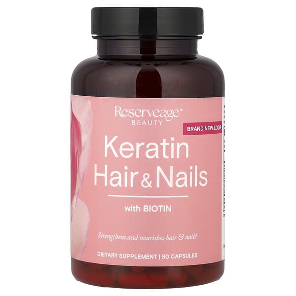 Reserveage Beauty, Keratin Hair & Nails with Biotin, 60 Capsules 5 Reserveage Beauty, Keratin Hair & Nails with Biotin, 60 Capsules
