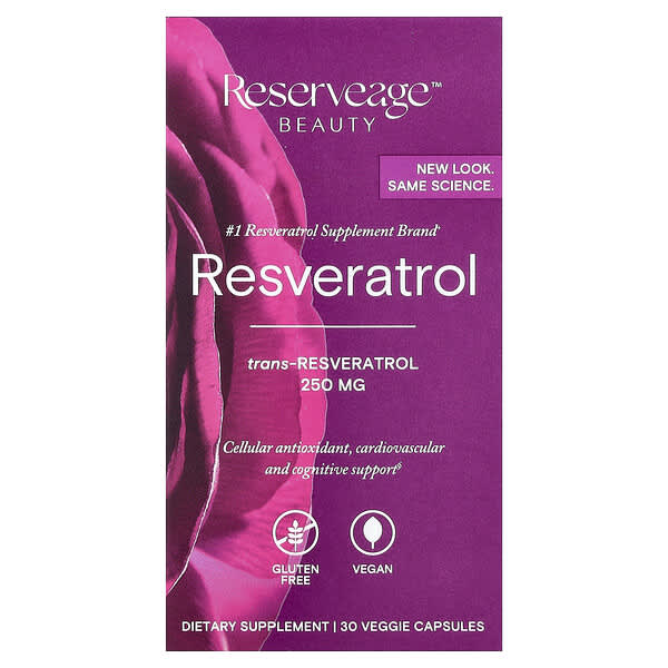 Reserveage Beauty, Resveratrol, 30 Veggie Capsules