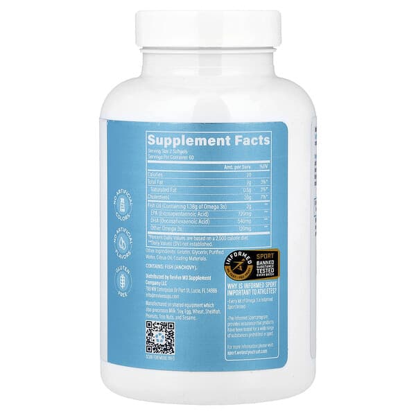 Alternative view of Revive, Omega 3, 120 Softgels (1,000 mg per Softgel)