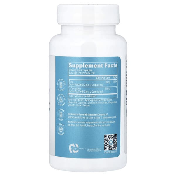 Alternative view of Revive, PepZinGI®, Zinc Carnosine, 120 Vegetarian Capsules