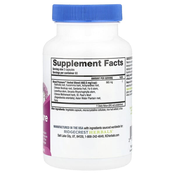 Alternative view of RidgeCrest Herbals, Blood Pressure Formula™, 120 Caps
