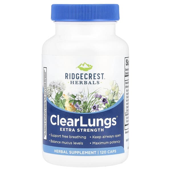 RidgeCrest Herbals, ClearLungs®, 120 Caps