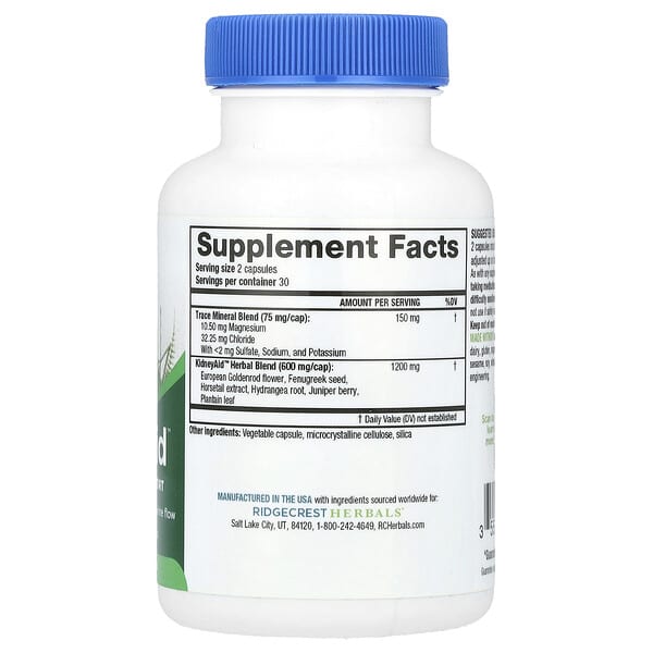 Alternative view of RidgeCrest Herbals, KidneyAid™, 60 Caps