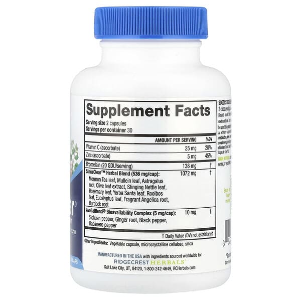 Alternative view of RidgeCrest Herbals, SinusClear©, 60 Capsules