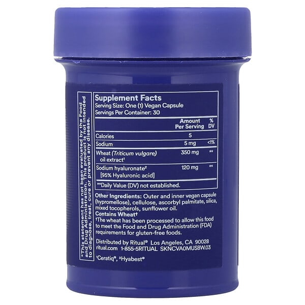 Alternative view of Ritual, HyaCera™, Vanilla, 30 Vegan Capsules