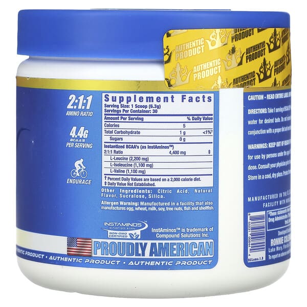 Alternative view of Ronnie Coleman, Vital Edition, BCAA XS, Lemonade, 6.67 oz (189 g)