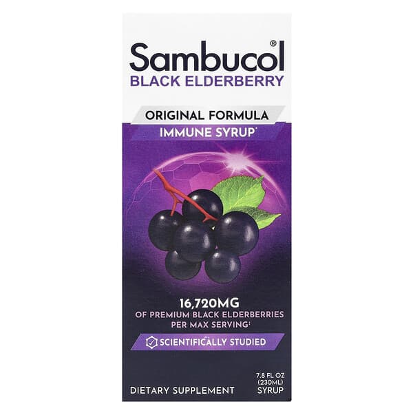 Sambucol, Black Elderberry Immune Syrup, Original Formula, 16,720 mg, 7.8 fl oz (230 ml)