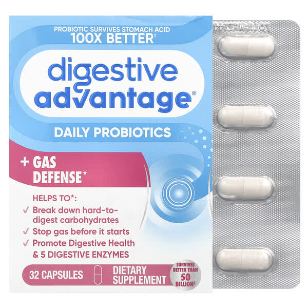 Schiff, Digestive Advantage®, Daily Probiotics + Gas Defense, 32 Capsules