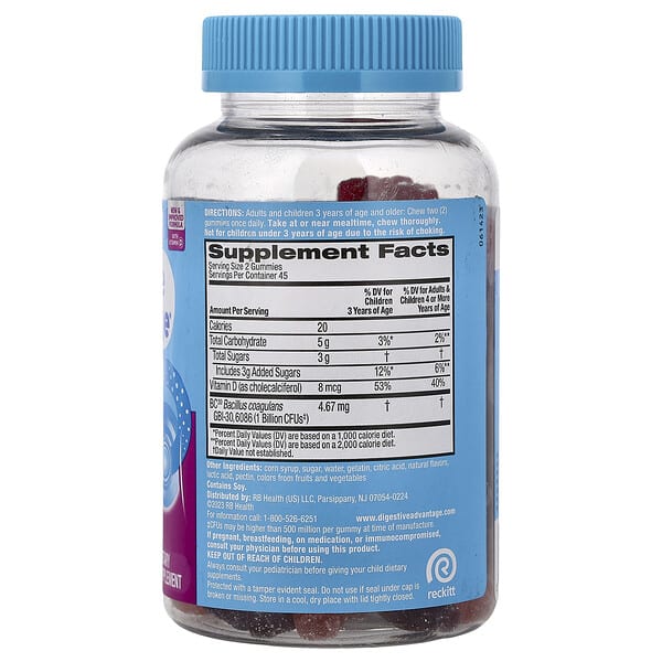 Alternative view of Schiff, Digestive Advantage®, Daily Probiotics Gummies, Natural Superfruit, 90 Gummies