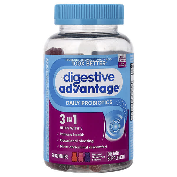 Schiff, Digestive Advantage®, Daily Probiotics Gummies, Natural Superfruit, 90 Gummies