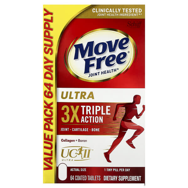 Schiff, Move Free® Joint Health, Ultra, Triple Action, 64 Coated Tablets