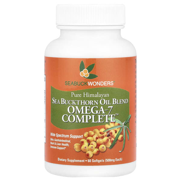 SeaBuckWonders, Omega-7 Complete™, Sea Buckthorn Oil Blend, 60 Softgels (500 mg per Softgel)