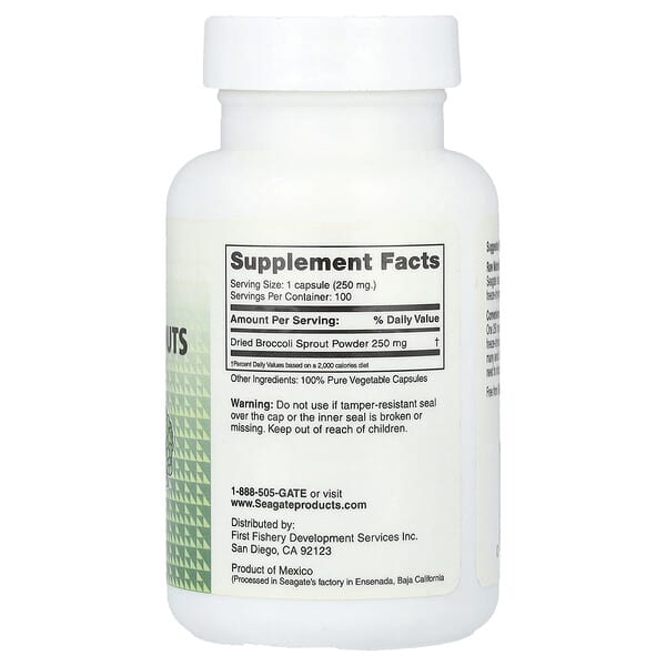 Alternative view of Seagate, Broccoli Sprouts, 250 mg, 100 V Capsules