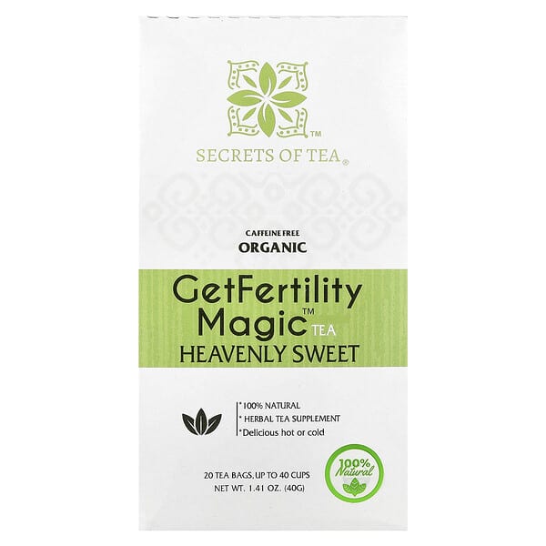 Secrets of Tea, Organic GetFertility Magic™ Tea, Heavenly Sweet, Caffeine Free, 20 Tea Bags, 1.41 oz (40 g)