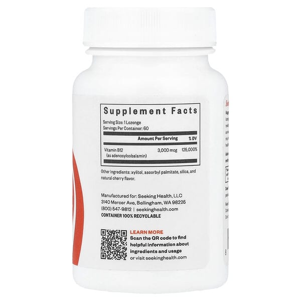 Alternative view of Seeking Health, Adeno B12, 3,000 mcg, 60 Lozenge