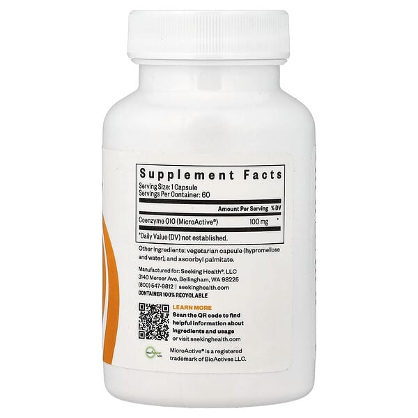 Alternative view of Seeking Health, CoQ10, 100 mg, 60 Capsules