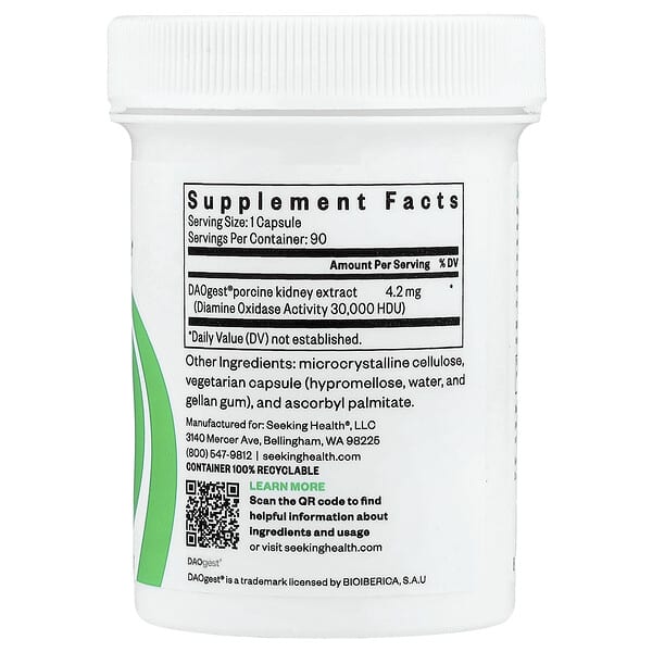 Alternative view of Seeking Health, DAO Enzyme , 90 Capsules