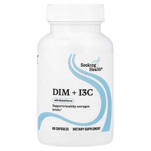 Seeking Health, DIM + I3C with Glutathione, 60 Capsules