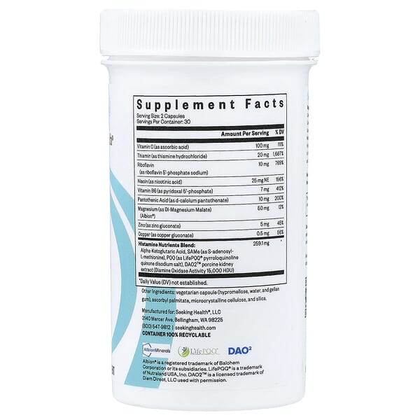 Alternative view of Seeking Health, Histamine Nutrients, 60 Capsules