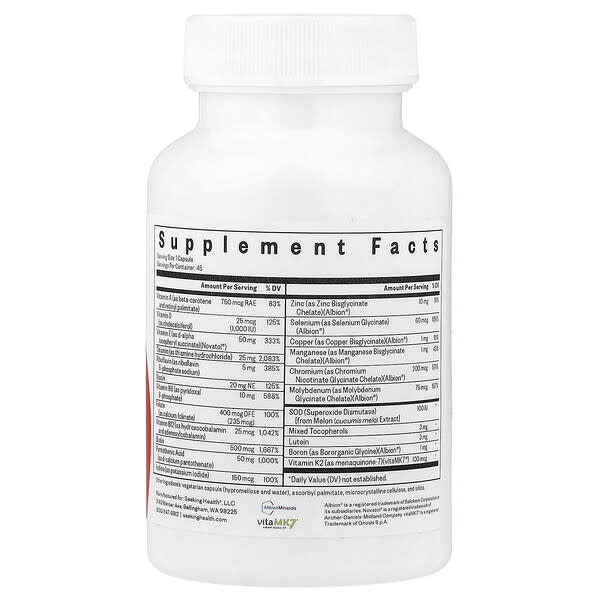 Alternative view of Seeking Health, Multivitamin One MF, 45 Capsules