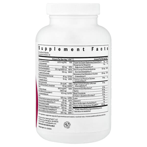 Alternative view of Seeking Health, Optimal Prenatal MF, 180 Capsules