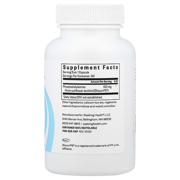 Alternative view of Seeking Health, Phosphatidyl Serine, 150 mg, 60 Capsules