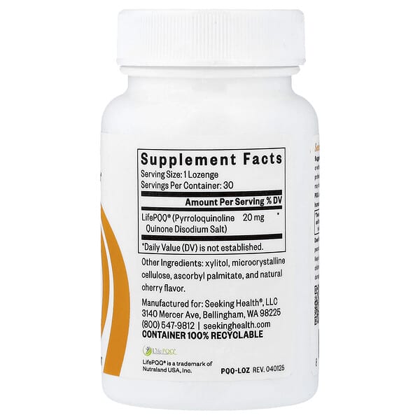 Alternative view of Seeking Health, PQQ Lozenge, 20 mg, 30 Lozenges