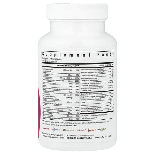 Alternative view of Seeking Health, Prenatal Essentials, 60 Chewable Tablets