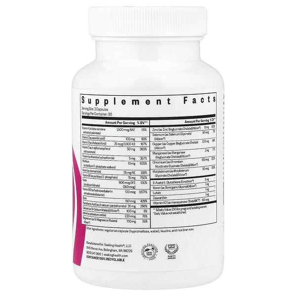 Alternative view of Seeking Health, Prenatal Essentials MF, Methyl-Free, 60 Capsules