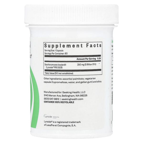 Alternative view of Seeking Health, Saccharomyces Boulardii, 5 Billion CFU, 60 Capsules