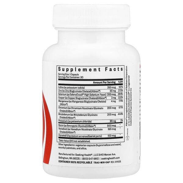 Alternative view of Seeking Health, Trace Minerals Complex, Iron-Free, 30 Capsules