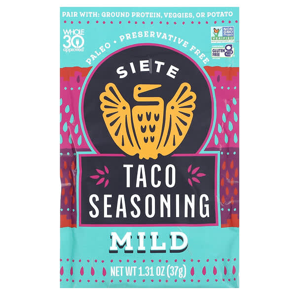 Siete, Taco Seasoning, Mild, 1.31 oz (37 g)