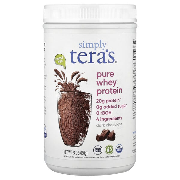 Simply Tera's, Pure Whey Protein, Dark Chocolate, 24 oz (680 g)