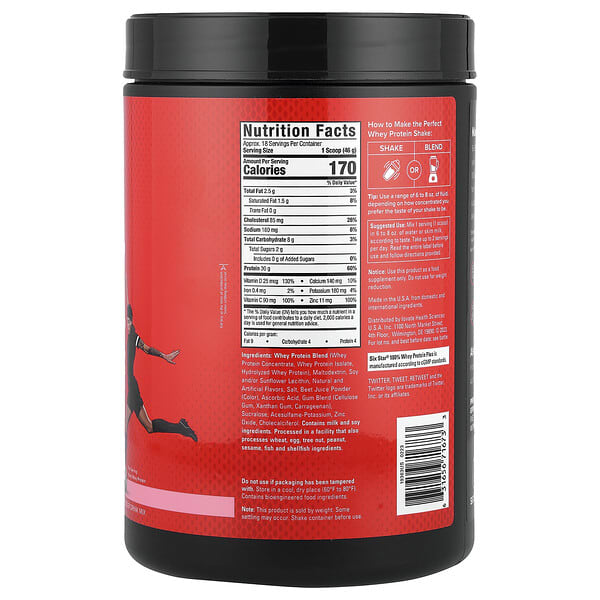 Alternative view of SIXSTAR, 100% Whey Protein Plus, Strawberry Smoothie, 1.8 lbs (816 g)