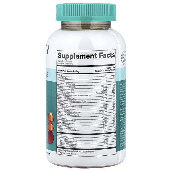 Alternative view of SmartyPants, Prenatal Plus, Multi & Omegas Gummies, Orange and Strawberry Lemonade, 120 Gummies